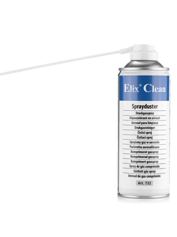 ECS Elix Clean compressed air spray duster, 400ml, flammable